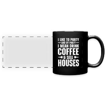 Real Estate Agent Realtor - Full Colour Panoramic Mug - black - Front