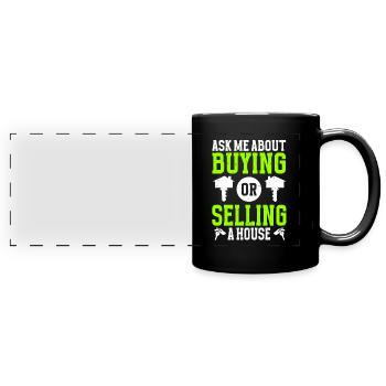 Real Estate Agent Realtor - Full Colour Panoramic Mug - black - Front