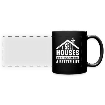 Real Estate Agent Realtor - Full Colour Panoramic Mug - black - Front