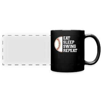 Baseball Sports Joueur de baseball Lanceur Receveur États-Unis - Mug panoramique uni - noir - Devant
