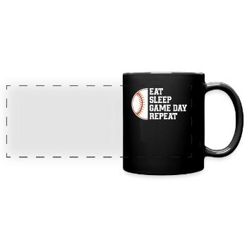 Baseball Sports Joueur de baseball Lanceur Receveur États-Unis - Mug panoramique uni - noir - Devant