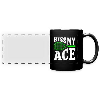 Joueur de tennis - Mug panoramique uni - noir - Devant