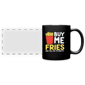 French Fries Food Pun Potato - Full Colour Panoramic Mug - black - Front
