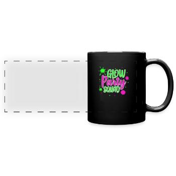 Glow Party Squad - Panorama-Tasse farbig - Schwarz - Vorne