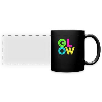 Glow Holy Festival Neon Led Party Motto Geschenk - Panorama-Tasse farbig - Schwarz - Vorne