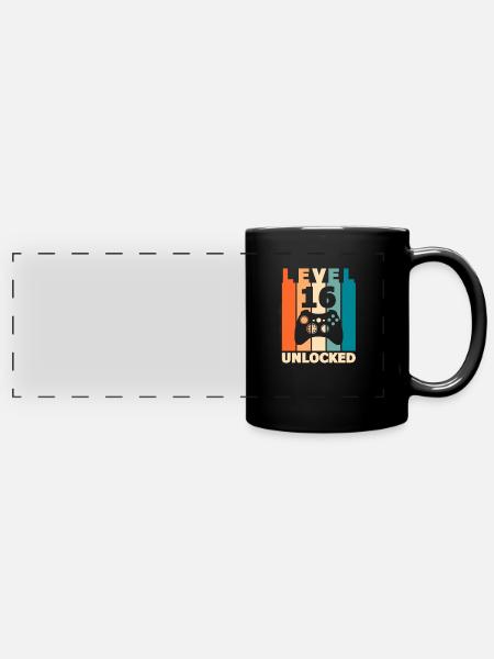 Level 16 - Panorama-Tasse farbig - Schwarz