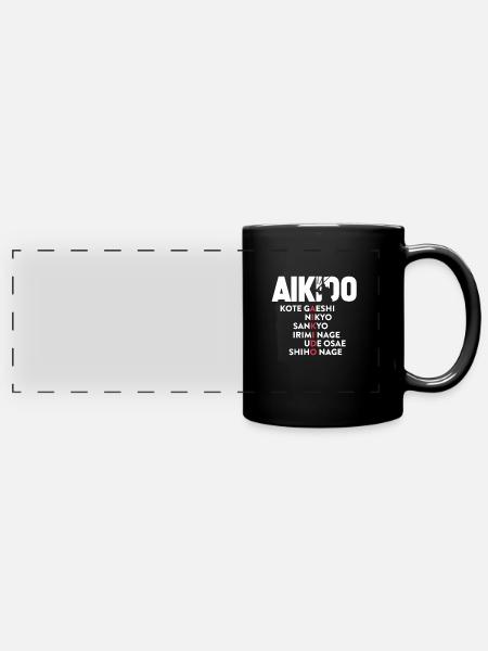 Aikido - Panorama-Tasse farbig - Schwarz