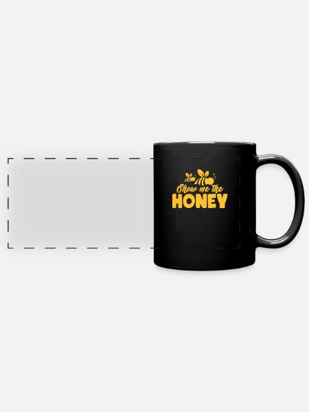 Honig - Panorama-Tasse farbig - Schwarz