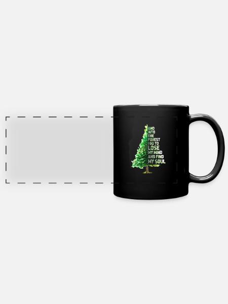 Wald - Panorama-Tasse farbig - Schwarz