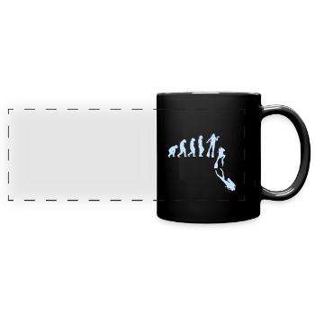 Tauchen Taucherin Taucher - Panorama-Tasse farbig - Schwarz - Vorne