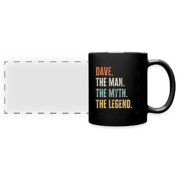 Dave, légende du mythe de l’homme, drôle de meilleur nom Dave - Mug panoramique uni - noir - Devant