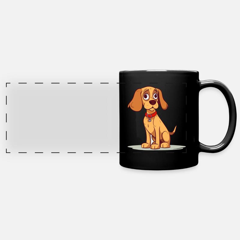 Conception de chien mignon pour les propriétaires de chiens - Mug panoramique uni - noir