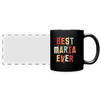 Best Maria Ever Retro First Name Text Saying - Full Colour Panoramic Mug - black - Front