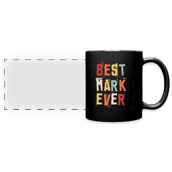 Best Mark Ever Retro First Name Text Saying - Full Colour Panoramic Mug - black - Front