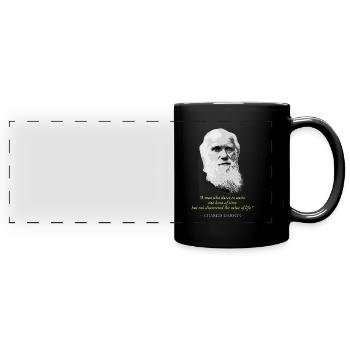Charles DarwinZitat - Panorama-Tasse farbig - Schwarz - Vorne