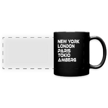Amberg, New York, London, Paris, Tokio... - Panorama-Tasse farbig - Schwarz - Vorne