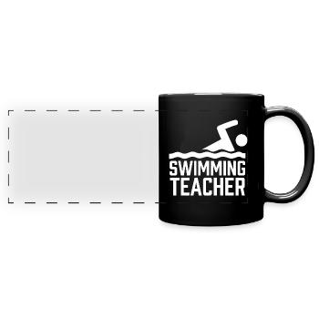 Schwimmlehrer Schwimmtrainer Schwimmkurs Schwimmen - Panorama-Tasse farbig - Schwarz - Vorne
