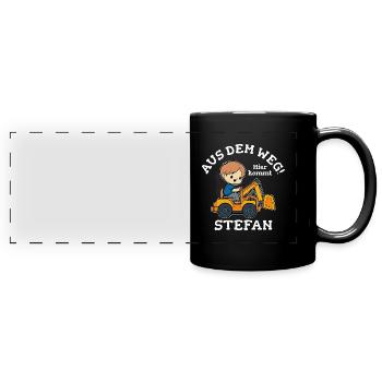 Stefan Vorname Bagger - Panorama-Tasse farbig - Schwarz - Vorne