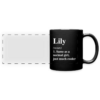 Lily Definition Cool Name Saying Gift - Full Colour Panoramic Mug - black - Front
