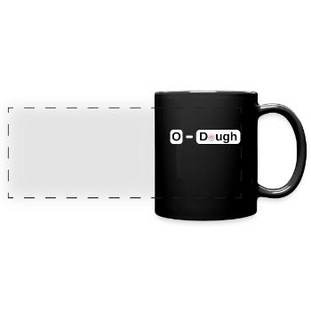 Okey Dokey Donut Keyboard Key Dough Geschenk-Idee - Panorama-Tasse farbig - Schwarz - Vorne