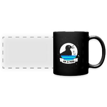 Recycling - against plastic - bird - Full Colour Panoramic Mug - black - Front