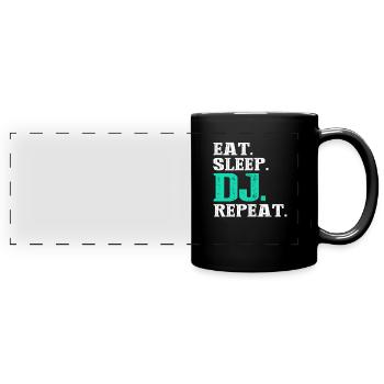 DJ - Panorama-Tasse farbig - Schwarz - Vorne