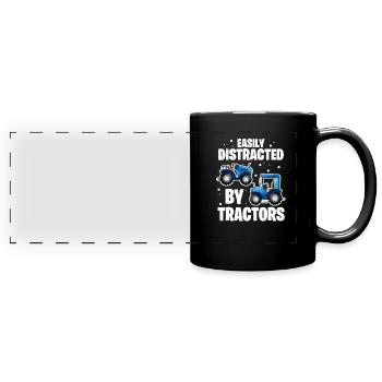 tracteur - Mug panoramique uni - noir - Devant
