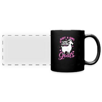 Ziege - Panorama-Tasse farbig - Schwarz - Vorne