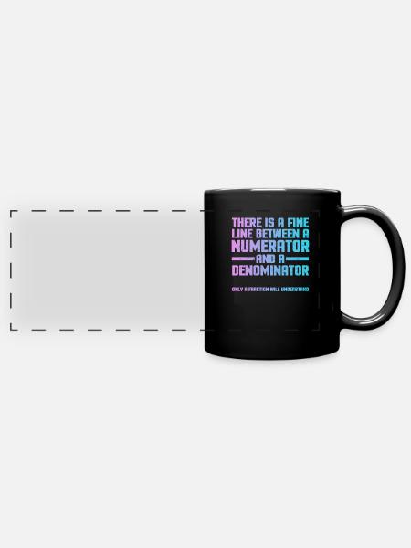 Mathe - Panorama-Tasse farbig - Schwarz