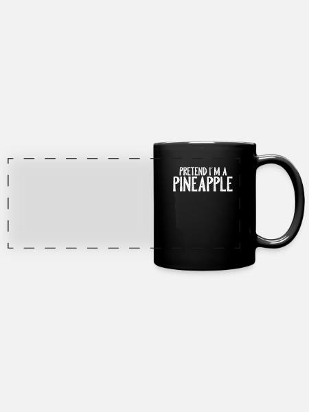 Ananas - Panorama-Tasse farbig - Schwarz