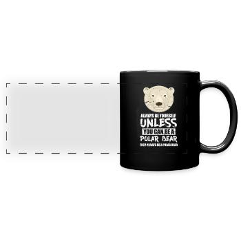Eisbär - Panorama-Tasse farbig - Schwarz - Vorne