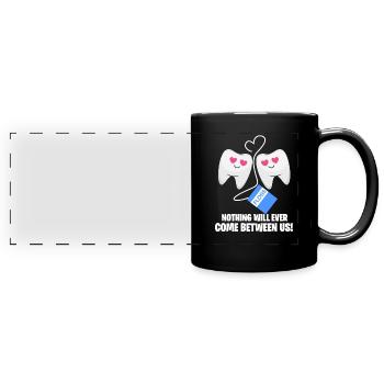 Zähne - Panorama-Tasse farbig - Schwarz - Vorne