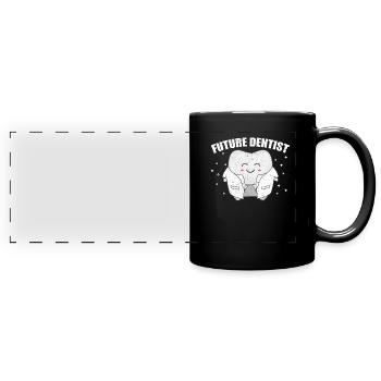 Dentiste Fils Future Dent Dents Dentiste Cadeau - Mug panoramique uni - noir - Devant