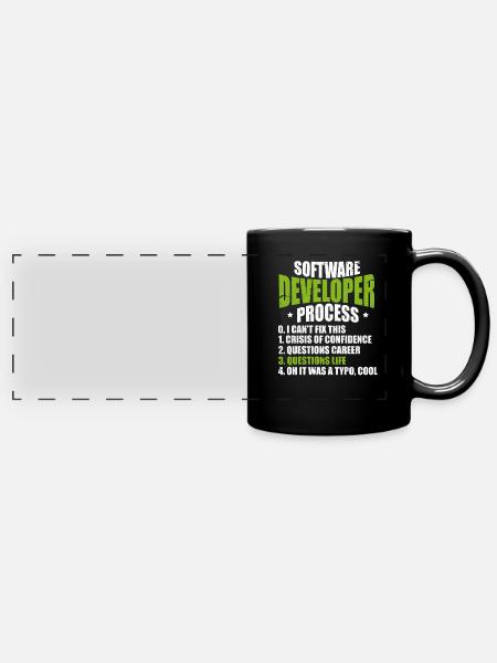 Softwareentwickler Programmierer Software - Panorama-Tasse farbig - Schwarz