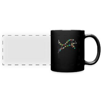 Wolf Christmas Weihnachten Wölfe Wolfpack - Panorama-Tasse farbig - Schwarz - Vorne