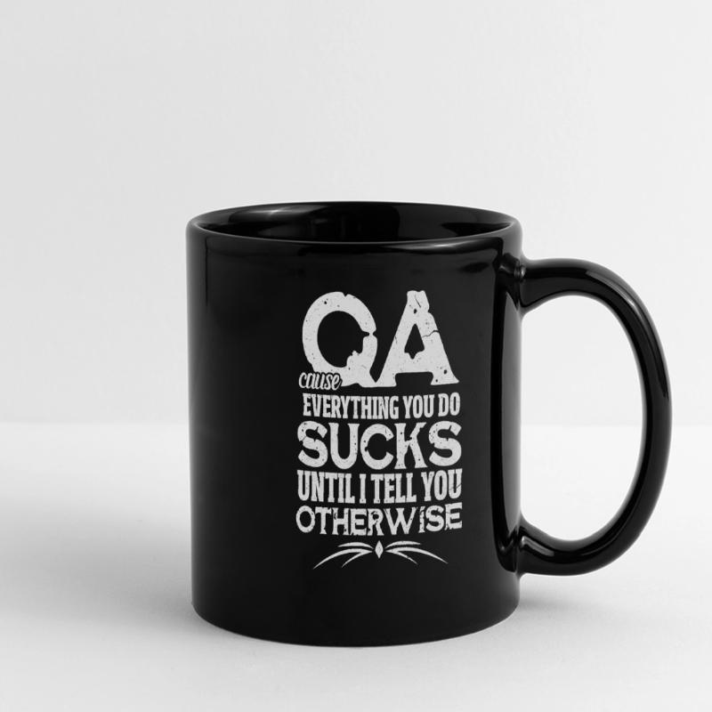 QA Programmierer Code Coder Informatik Geschenk Panorama-Tasse farbig