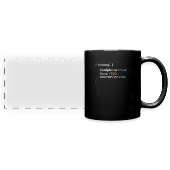 Coder programmer code nerd computer science gift - Full Colour Panoramic Mug - black - Front