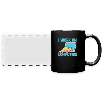 Programmeur informatique code informatique cadeau - Mug panoramique uni - noir - Devant
