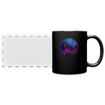 Wolf Wölfe Heulen Wolfpack Werwolf Geschenk - Panorama-Tasse farbig - Schwarz - Vorne