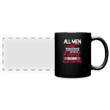 électricien - Mug panoramique uni - noir - Devant