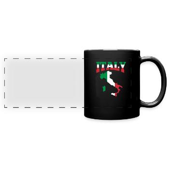Italie Italien Italien Italia cadeau - Mug panoramique uni - noir - Devant
