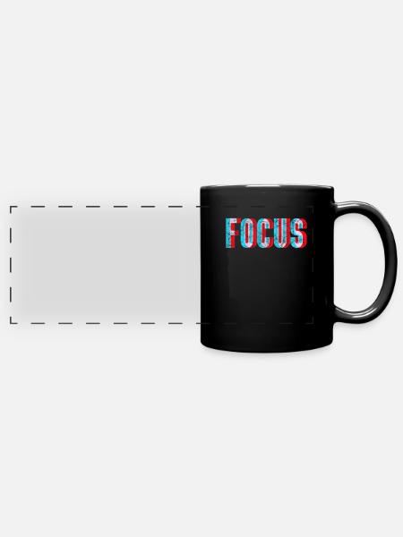 Techno - Panorama-Tasse farbig - Schwarz