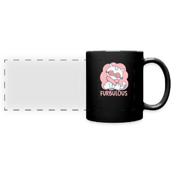 Kätzchen - Panorama-Tasse farbig - Schwarz - Vorne
