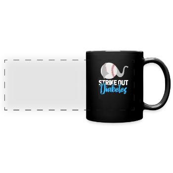 Diabetes Baseball - Panorama-Tasse farbig - Schwarz - Vorne