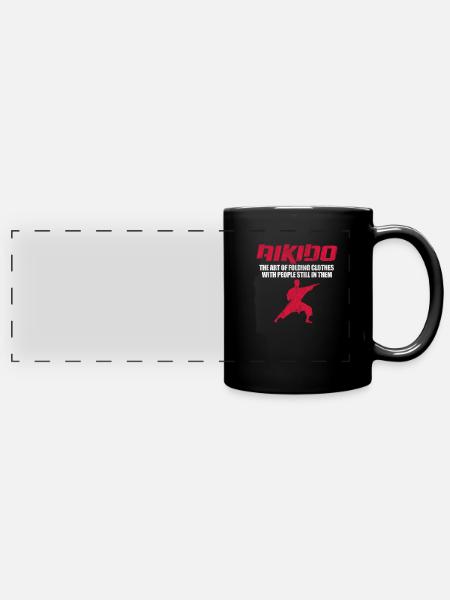 Aikido - Panorama-Tasse farbig - Schwarz