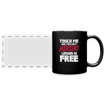 Aikido - Panorama-Tasse farbig - Schwarz - Vorne