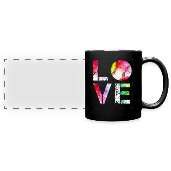 Les fans de base-ball de baseball idée cadeau - Mug panoramique uni - noir - Devant