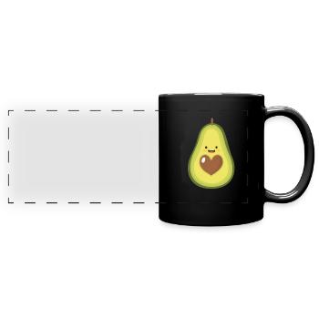 Avocado Love Avocuddle Valentine's Day Gift - Full Colour Panoramic Mug - black - Front