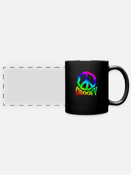 Hippie - Panorama-Tasse farbig - Schwarz