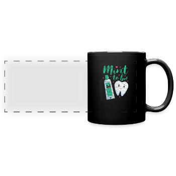 dentiste - Mug panoramique uni - noir - Devant